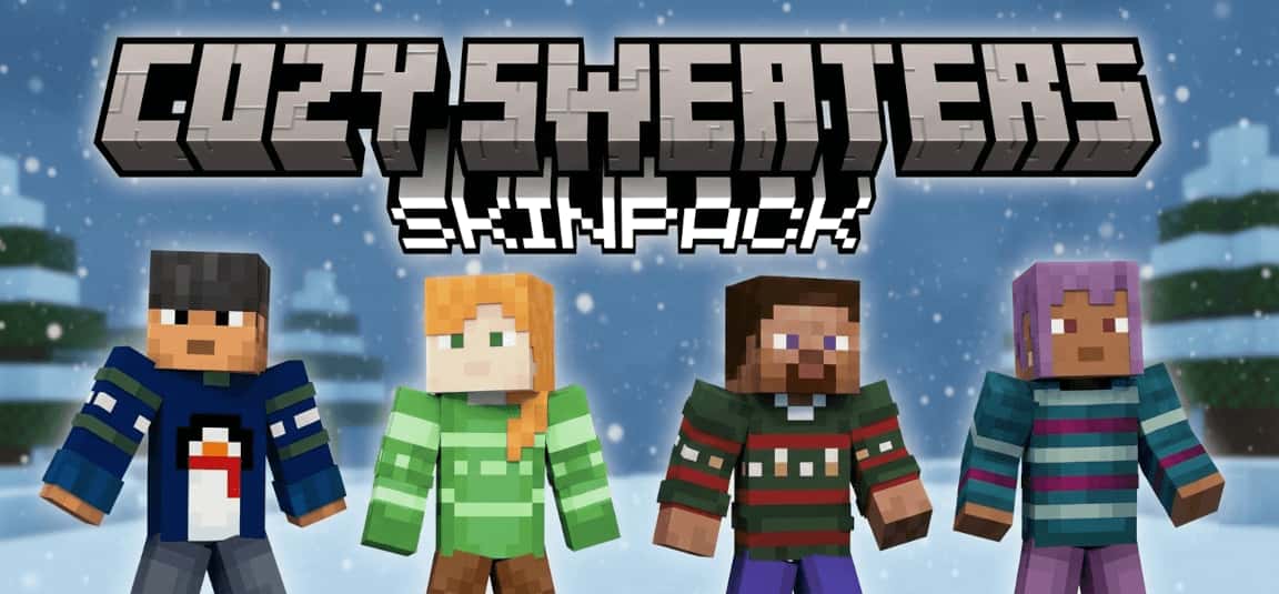 Christmas Sweaters (Default Skins) – Minecraft Bedrock skin pack