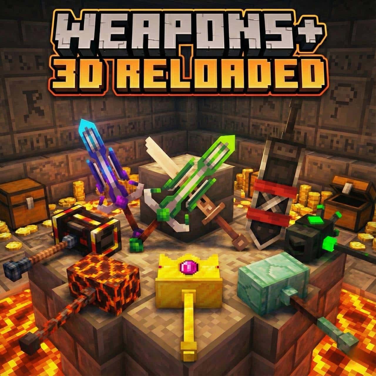 Weapons+ 3D reloaded – Minecraft Bedrock mod
